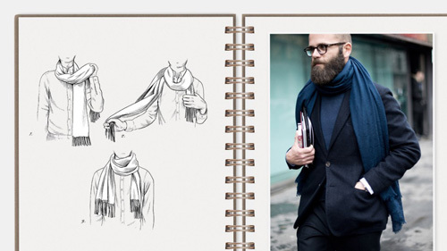 男士圍巾系法