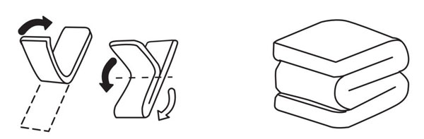 縱向?qū)φ?，再往返折成M型